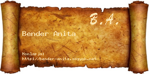 Bender Anita névjegykártya
