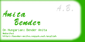 anita bender business card